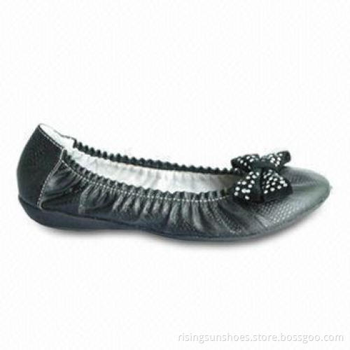 Dance Shoes, Made of Soft PU Upper and TPR Outsole, Bow Tape Decorated, OEM Orders are Welcome